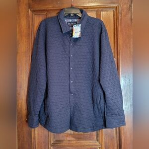 NWT-Robert Graham Tulano Quilted Shirt Jacket Navy Size 1X-Retail $355.00